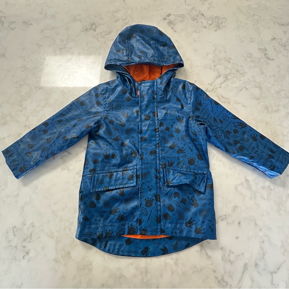 Cat & Jack Blue Raincoat with Fun Dino Pattern. Size 18m (runs a little big)